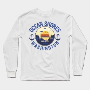 OCEAN SHORES WASHINGTON EST 1970 BEACH SUNSET Long Sleeve T-Shirt